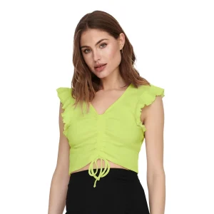 Only Laila Life S/L Ruching Top Sunny Lime