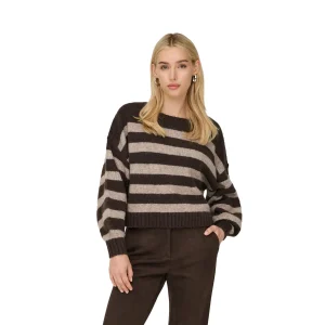 Only Aya Life L/S Boatneck CC Knit Seal Brown