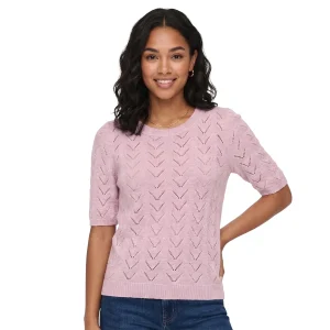 Only Sunny SS O-Neck Knit Pale Lilac