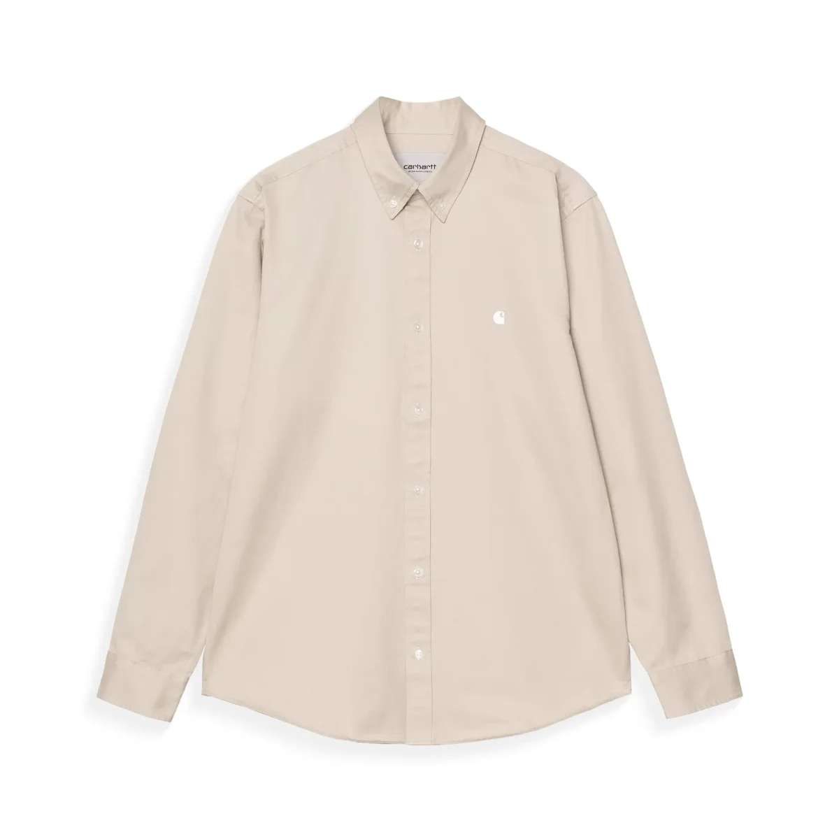 Carhartt WIP L/S Madison Shirt Stone/White - Image 2