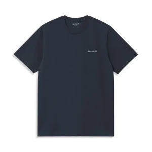 Carhartt WIP S/S Script Embroidery T-Shirt Deep Night/White