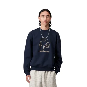 Carhartt WIP Masterpiece Sweat Air Force Blue/Dusty H Brown