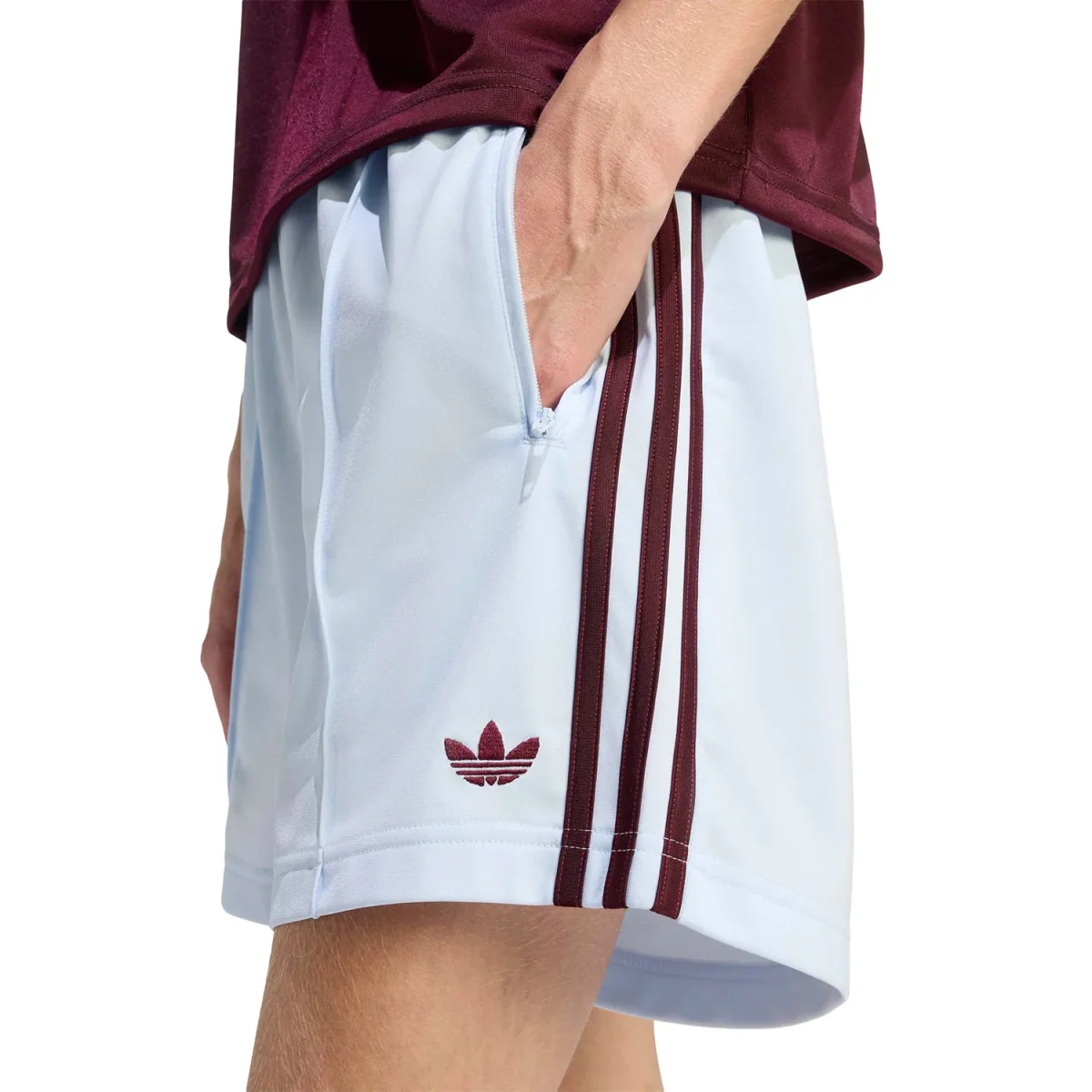 Adidas Originals Firebird Short Crystal Sky/Maroon - Image 4