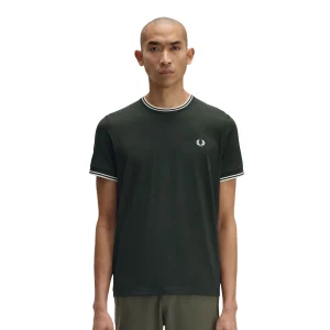 Fred Perry Twin Tipped T-Shirt Night Green/Snow White