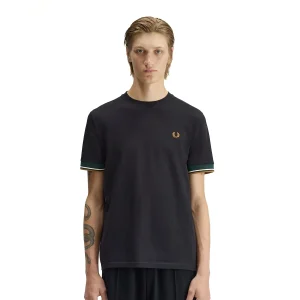 Fred Perry Twin Tipped Cuff T-Shirt Black